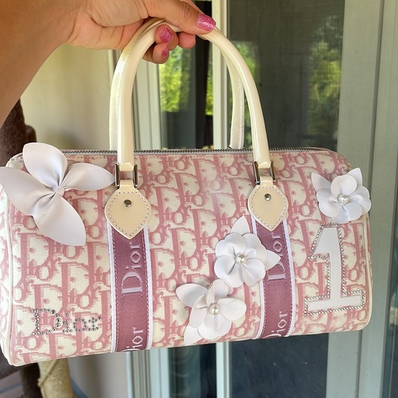 Dior Pink Monogram Canvas Girly Boston Bag Dior